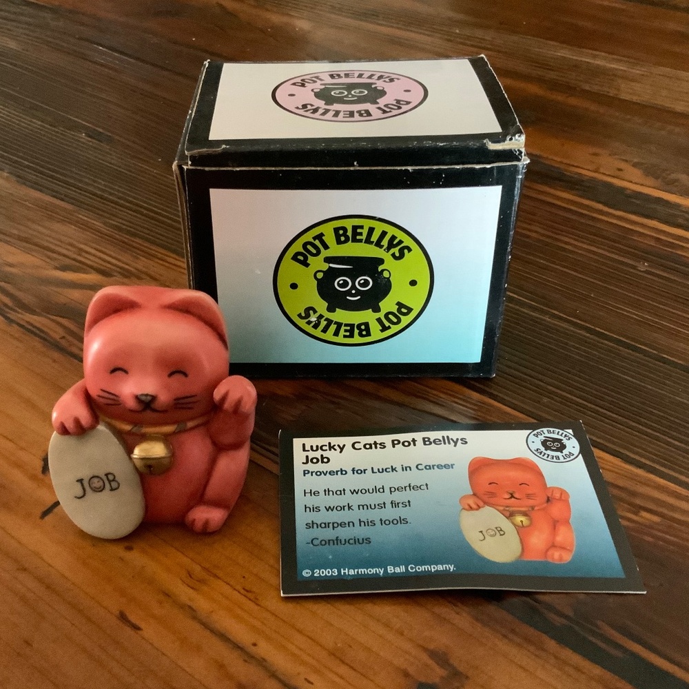 *last chance* Pot Bellys Lucky cat maneki neko Good Luck by Harmony Ball